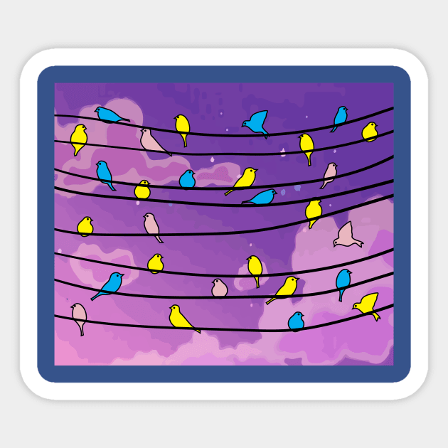 Colorful Birds In Nature Sticker by flofin
